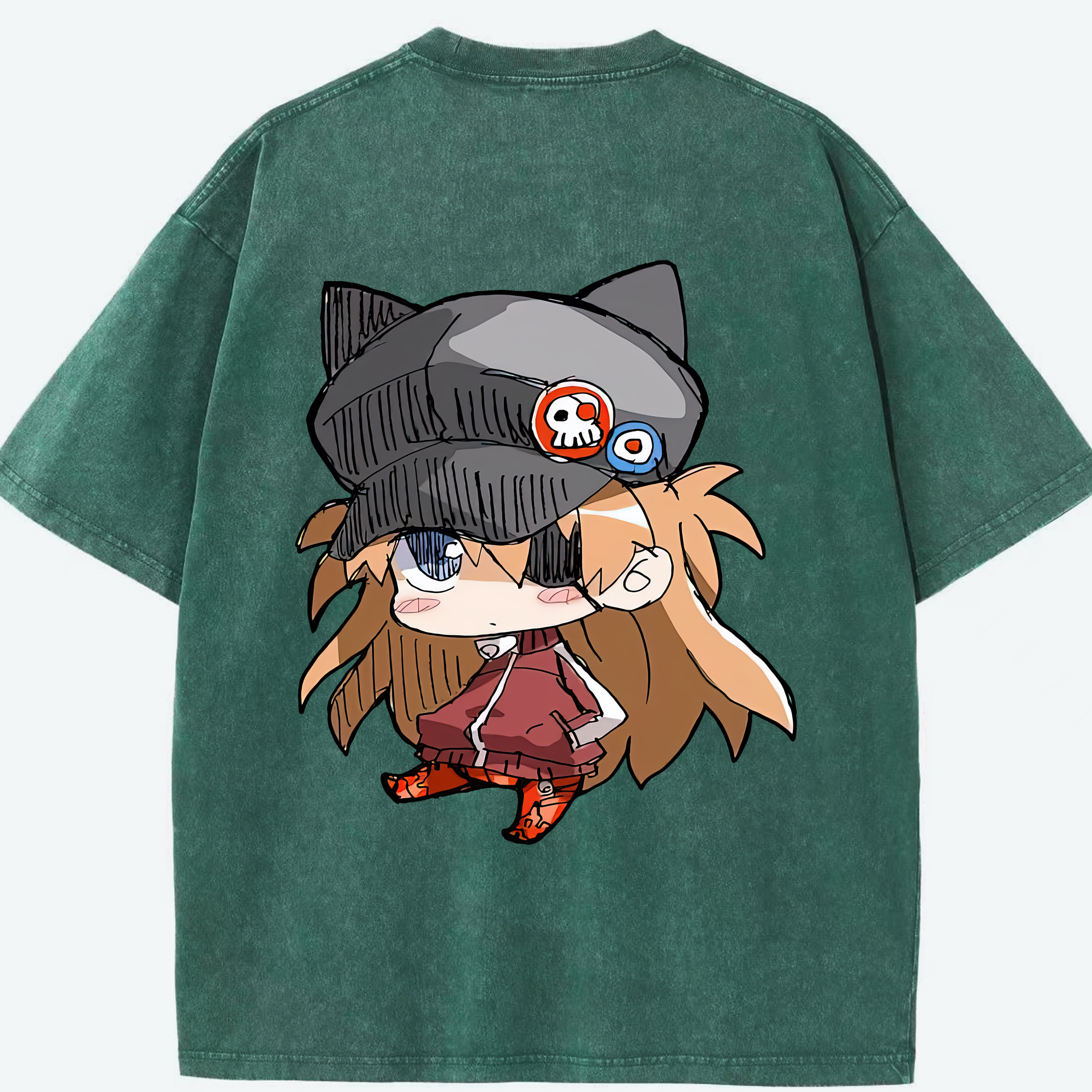 （画像用） EVA 新世紀エヴァンゲリオン 綿100% ヴィンテージ風 半袖Tシャツ（背面プリント）